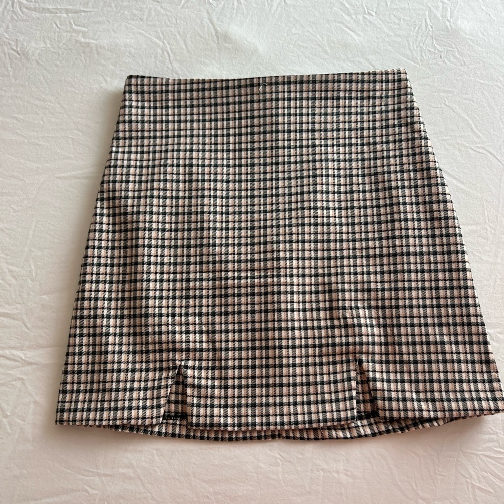 Gianni Bini Checkered A-Line Skirt